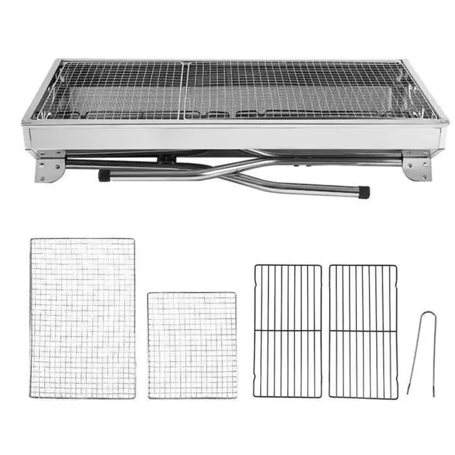Portable Non-Stick BBQ Grill Stainless Steel - Image 2