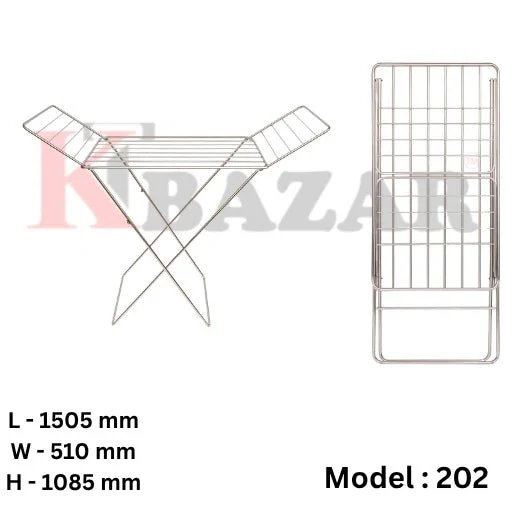 full SS Steel Dry Cloth Hanger – Stainless Steel Folding Clothes Rack - Image 3