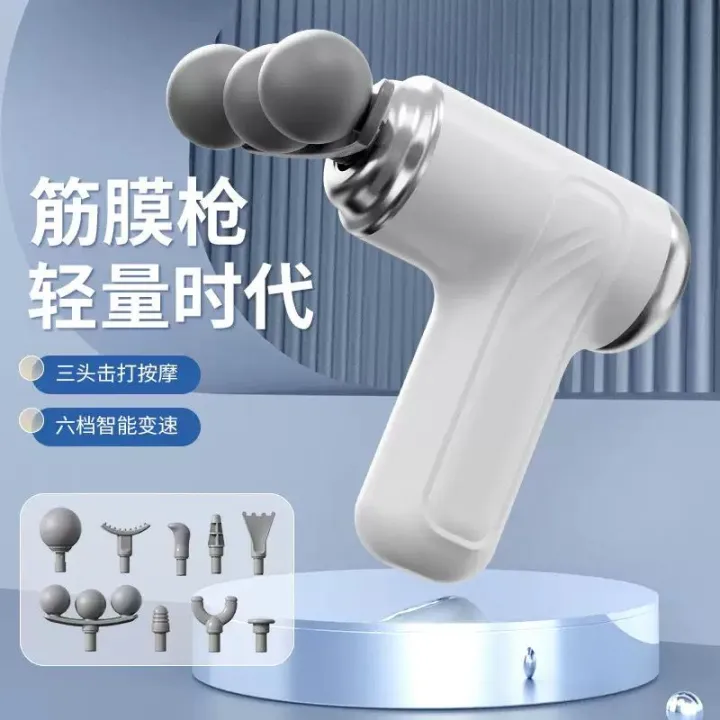 Portable Massage Gun, Triple head Massage Gun Pro+ Mini, 3-Head Percussion, 6-Speed