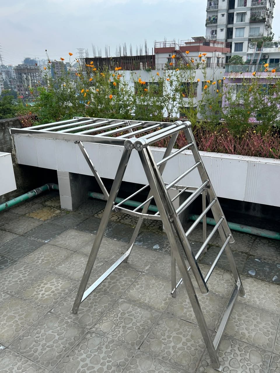 Heavy Foldable Stainless Steel Cloth Rack – কাপড় শুকানোর র্যাক - Image 3