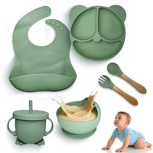 Silicone Feeding Set (6 Pcs 0 ) Multi Color - Image 4