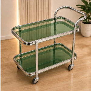 Tea And Food Serving Trolley -2 Layer SS Steel