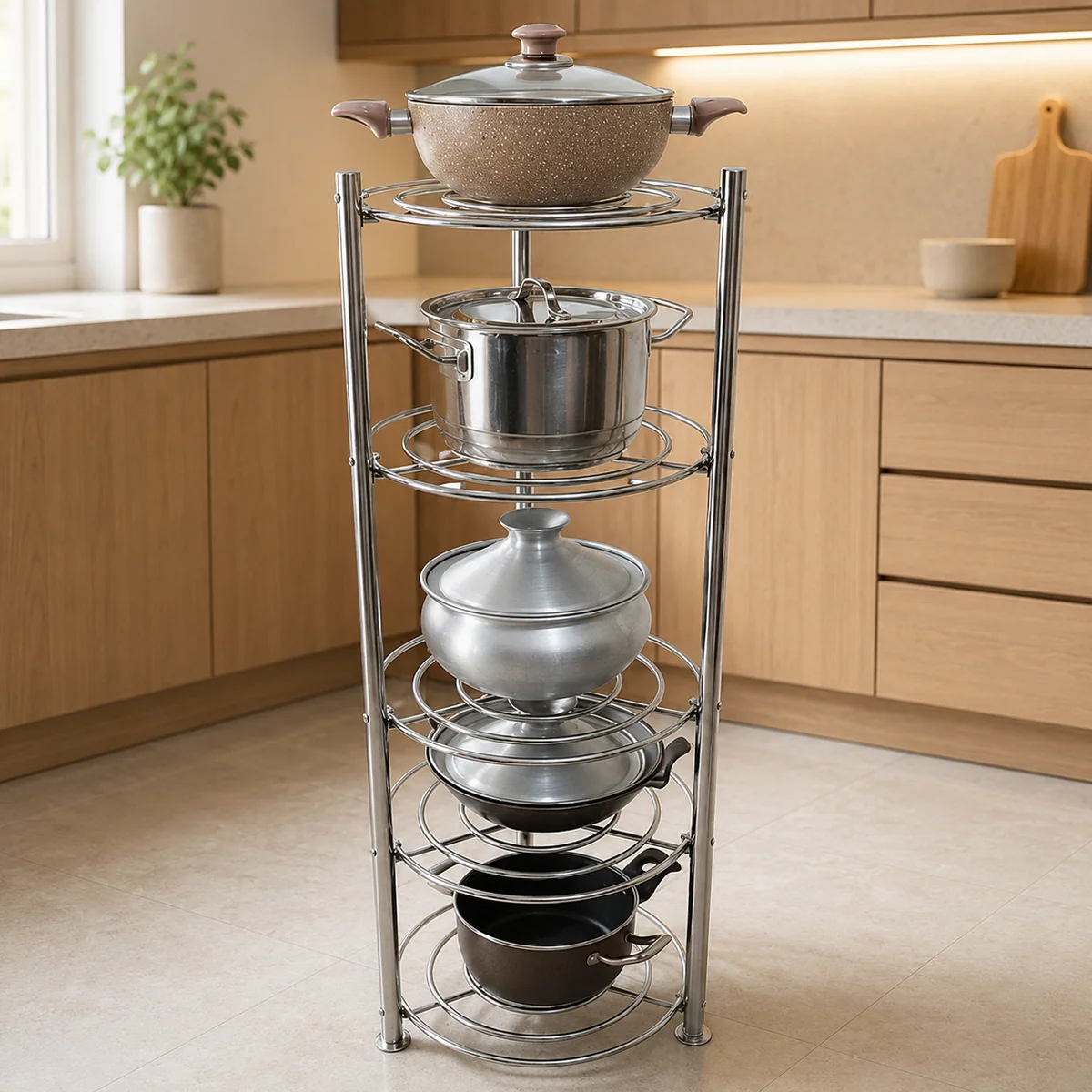 100% SS Steel 5-Layer Pot Rack - Image 2