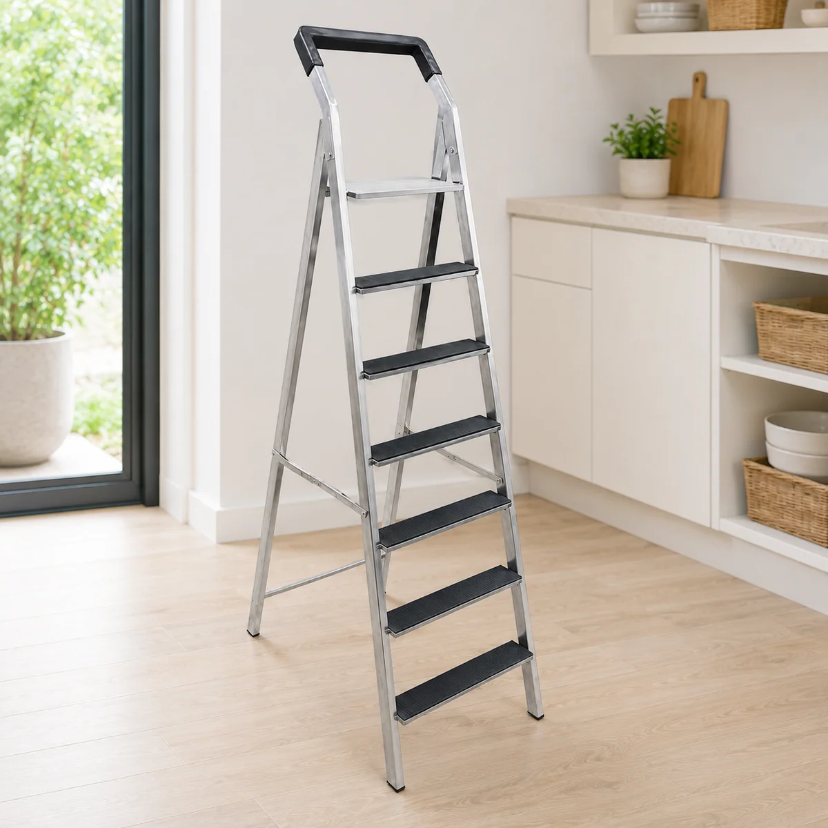 100% Stainless Steel Folding Ladder – 5 to 8 - Image 4