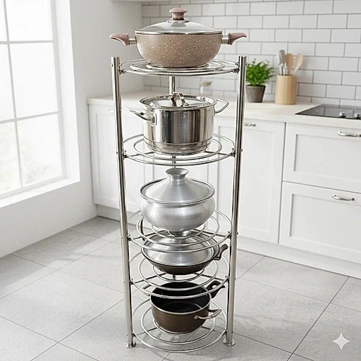 100% SS Steel 5-Layer Pot Rack - Image 3